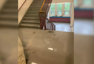多伦多一所高中破旧程度震惊全网：教学楼淹了！学生淋雨上课！