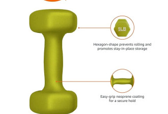 8.4 折，Amazon Basics 氯丁橡胶六角形锻炼哑铃手部重量