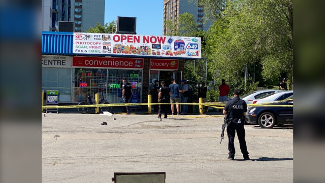 Police are investigating after a teen died after being shot in Scarborough's L'Amoreaux neighbourhood on June 15. (Tim Constable/CP24)