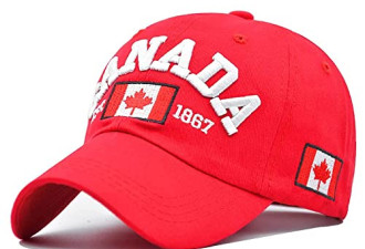 立减 $1.00, 加拿大国庆日装饰，男女儿童高尔夫球棒球帽（红色）
