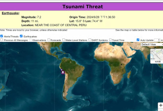 秘鲁7.2强震“发布海啸警报”！最高恐达3公尺