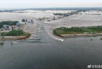 洪水高涨洞庭湖决堤 湖南华容全县道路封闭