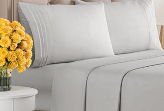Prime Day Deal 5折，King Size 床单套装 4 件套