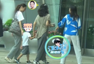 章子怡带儿子逛商场！扎两个小辫子