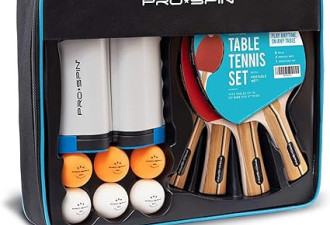 PRO SPIN 多合一便携式乒乓球拍套装（4 人）|乒乓球套装