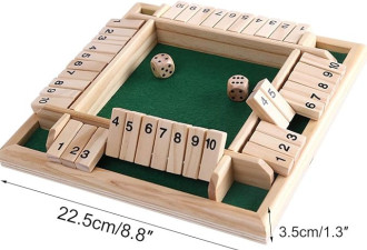 vismiles 4 人合上盒子木桌游戏经典骰子板玩具