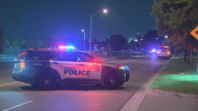 Police are on the scene of a fatal motorcycle crash in Scarborough on Saturday, July 20, 2024. (CP24)