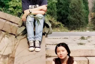 1995年，校园民谣歌手老狼和叶蓓的合影