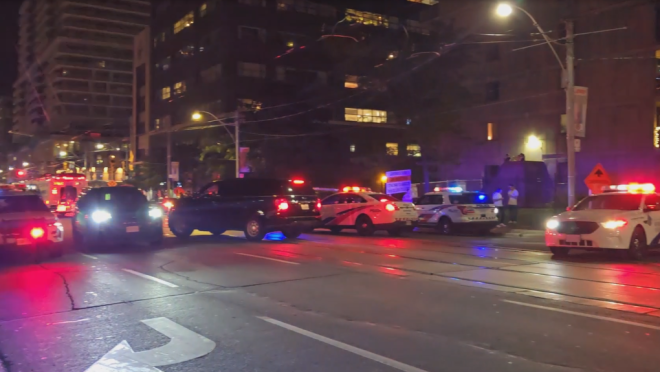 An officer was shot while taking a man into custody on August 3, 2024. (Heather Seaman / CP24)