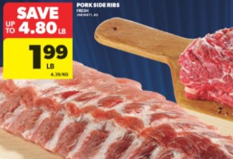 冲！多伦多超市折扣：玉米$0.16！猪肋排$1.99！30颗鸡蛋$7.99