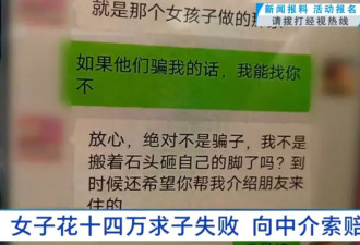 女子花14万求子试管疑被骗 面对调查 中介放狠话