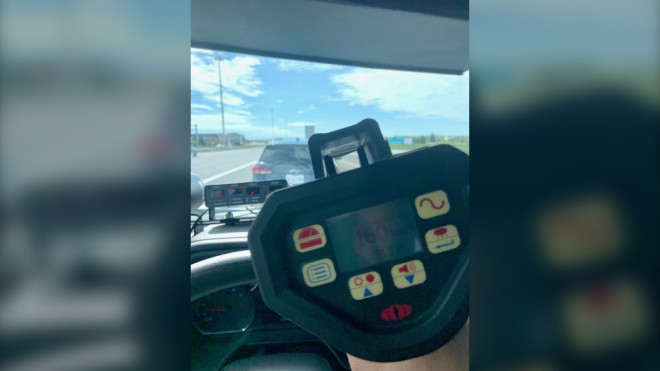 A 70-year-old from Ottawa is facing charges after clocking 160 km/h on Highway 417 to "get away from a bad driver" Wednesday afternoon. (OPP/ X)