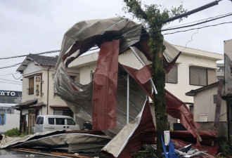 台风“珊珊”席卷日本各地带来暴雨引发交通混乱