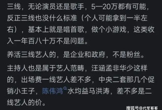 三线艺人的收入是大概什么水平?网友的爆料开眼界