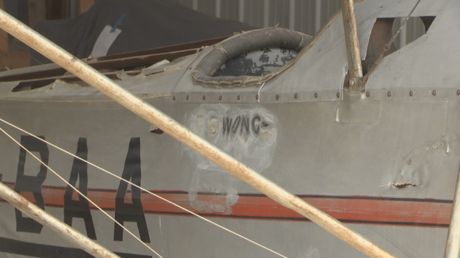 The Wong family name on the Sky Scout. (Krista Simpson/CTV News)