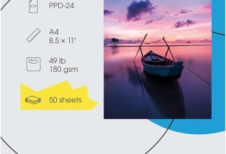 PPD 50 张喷墨光面相纸 8.5x11 49 磅 180gsm 990 万字