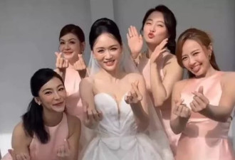 陈乔恩婚礼现场：伴娘团很热闹，白色鲜花温馨雅致