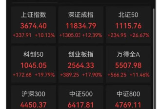 见证历史！三大指数大幅高开 A股逼近"涨停"开盘