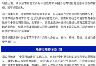 中国国安部长文控诉：美国毁掉这103人