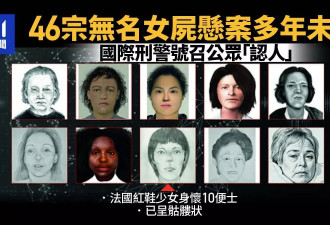 国际刑警发布46宗悬案女尸头像 希望公众帮“认人”