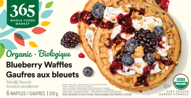 365 Whole Foods Market - Organic Blueberry Waffles - 210 g - front