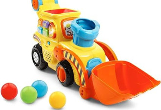 VTech Pop-a-Balls Push &amp; Pop Bulldozer - 英文版黄色