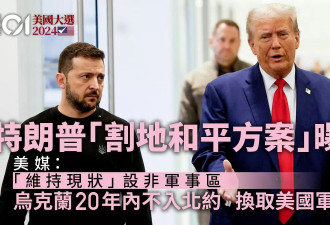 川普和平方案曝光？乌克兰20年不入北约 设非军事区
