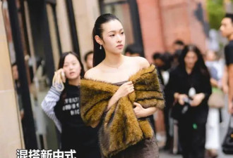 看上海街拍发现 今年又流行穿“动物皮”了