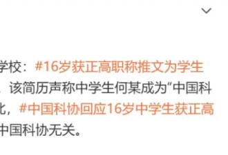 16岁中学生获正高职称还研发火箭？多方最新回应