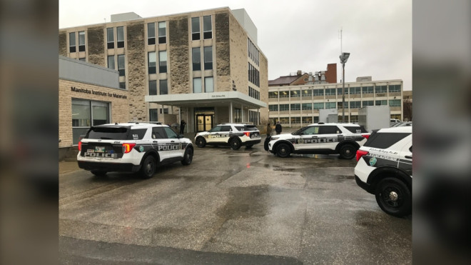 The Winnipeg Police Service on scene at the U of M on Nov. 19. 2024. (Source: Owen Swinn/CTV News)