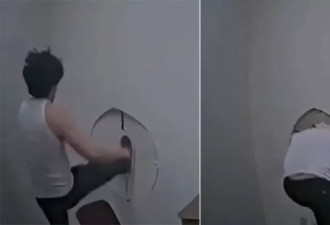 视:美男枪杀父母妹妹 审讯室竟“踹爆墙壁”逃跑