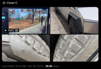 刚提车两天，加拿大Cybertruck前后轮全被扎！视频曝光引众怒