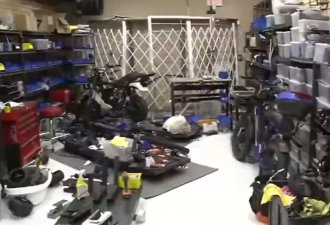 偷车贼驾车破门而出，狂撞自行车店再行窃，视频曝光！