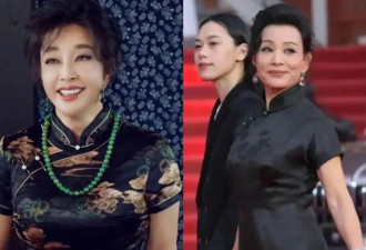65岁陈冲不愧是影后，穿黑色旗袍端庄贵气，意外撞脸刘晓庆！
