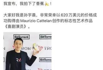 中国富豪4500万元买下2元5香蕉 网：为洗钱
