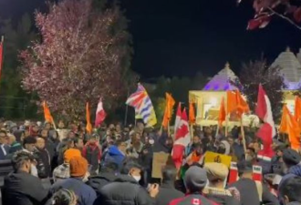 加拿大多地印度教寺庙爆发冲突！数千印度裔抗议