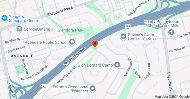 Map of Upper Canada Dr & Lord Seaton Rd, North York, ON M2P 1L2