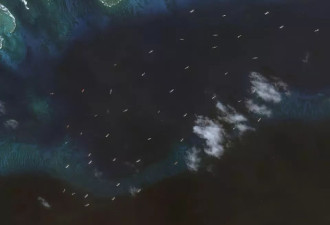 大批中国船只集结南海中业岛一带 卫星影像曝光