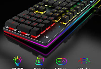 7.2 折, 黑鲨 RGB 机械游戏键盘 LED 背光有线键盘