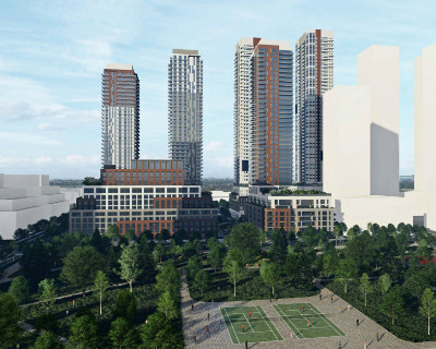 Architectural rendering of RioCan Site by Kirkor Archictects