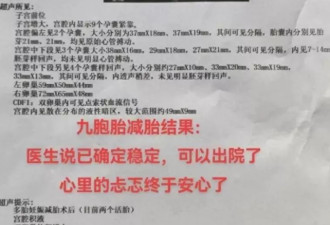 怀9胞胎女子减至2胎，丈夫发声：觉得医院有一定责任