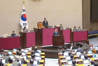 韩国国会在场议员人数不够通过弹劾案