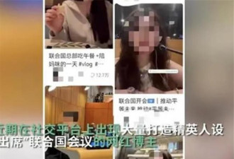 大陆网红在联合国总部打卡 引发舆论批评