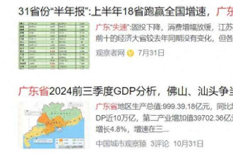 经济冠军因今年经济失速遭批评,广东的委屈有谁懂