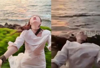 中国女全身探出火车外拍照，下秒“头遭重击”惨摔
