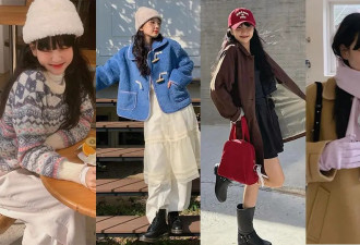 她已经是韩女的Next Level? 在清一色黑白灰的韩国街头靓丽多了！