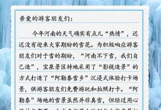 河南一景区发文回应“用棉花充当雪景”