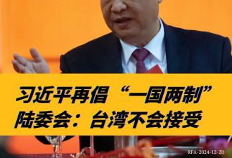 习近平再倡“一国两制” 陆委会：台湾不会接受