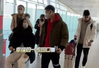 田亮一家四口同框，女儿和儿子都是大高个