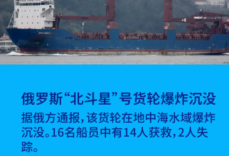 俄罗斯“北斗星”货轮因机舱爆炸在地中海沉没